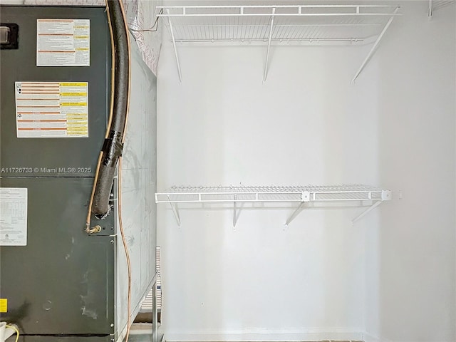 spacious closet with heating unit