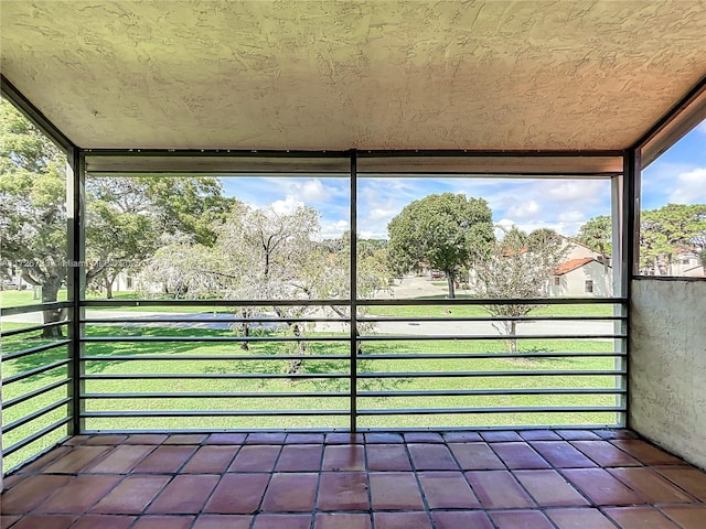 view of unfurnished sunroom