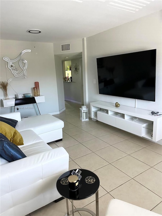 view of tiled living room