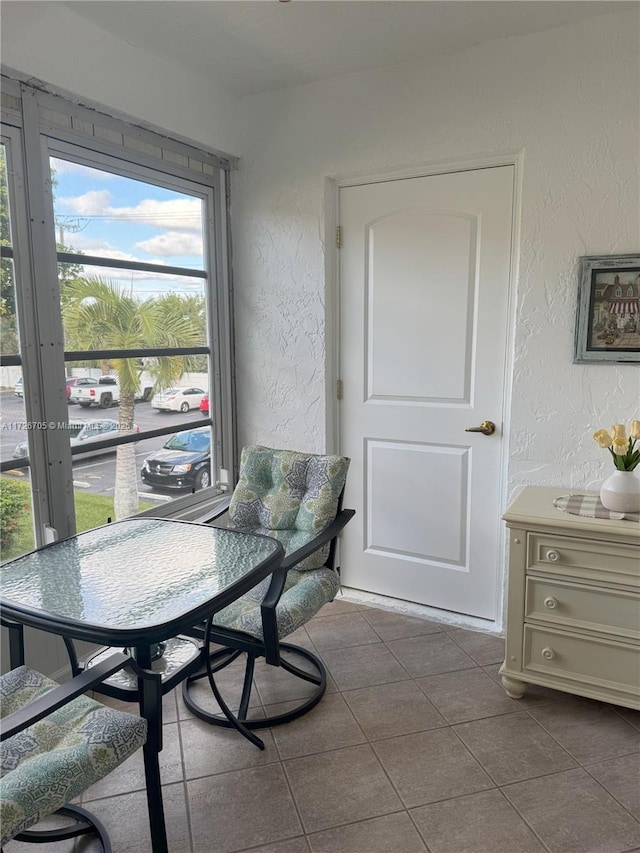 view of tiled dining space