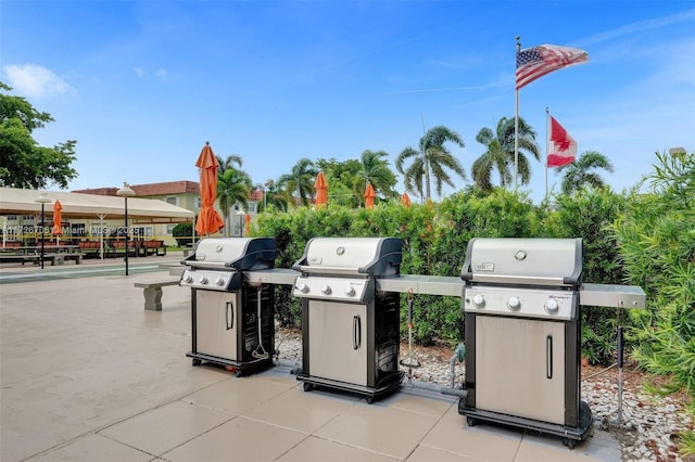 view of patio / terrace with a grill