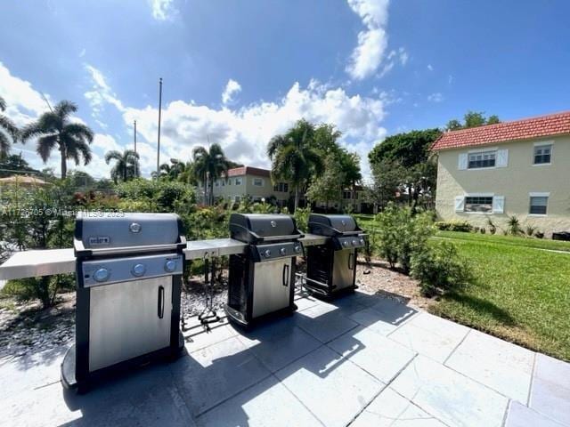 view of patio / terrace featuring a grill