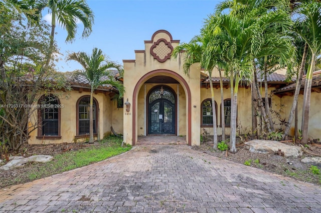 entrance to property with french doors