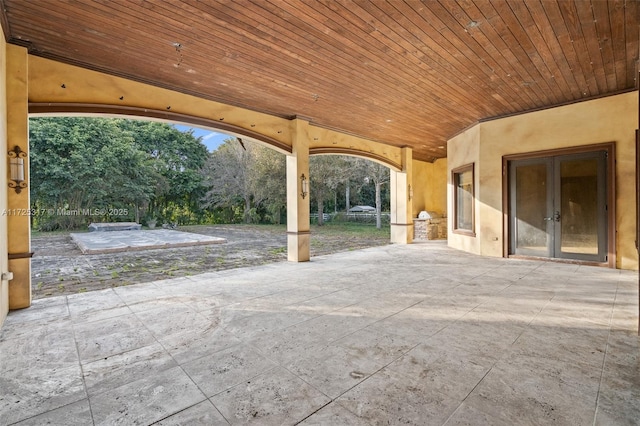 view of patio featuring french doors