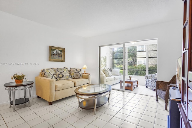 view of tiled living room