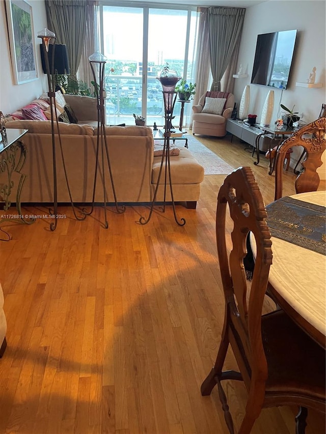 living room featuring light hardwood / wood-style floors