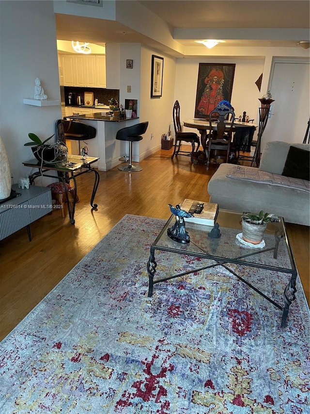 living room featuring hardwood / wood-style flooring