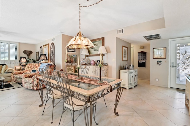 view of tiled dining area