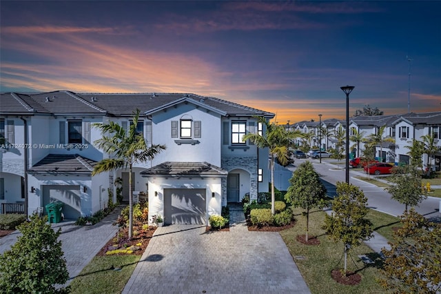 view of front facade with a garage