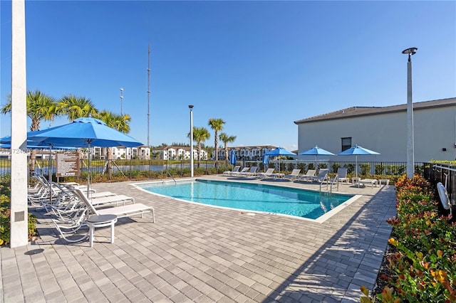 view of pool with a patio area