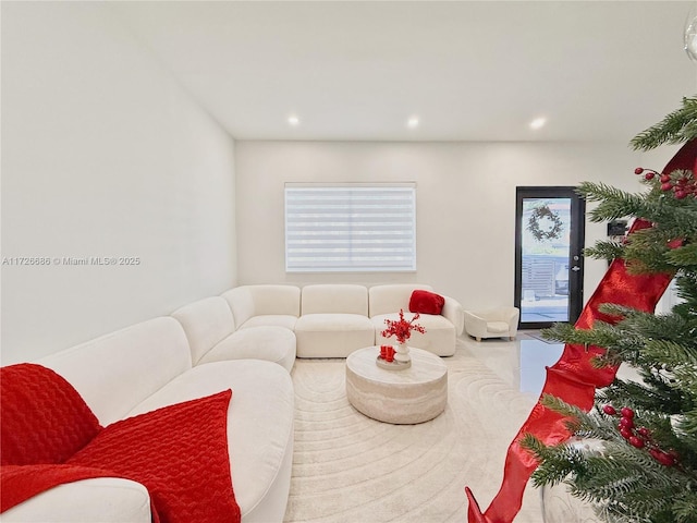 view of tiled living room