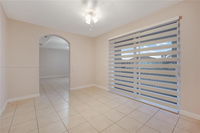 view of tiled spare room