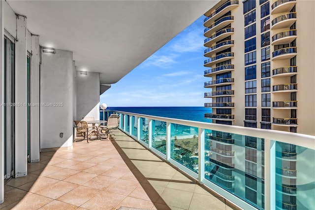 balcony with a water view