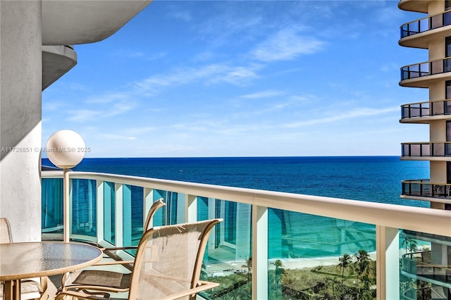 balcony with a water view