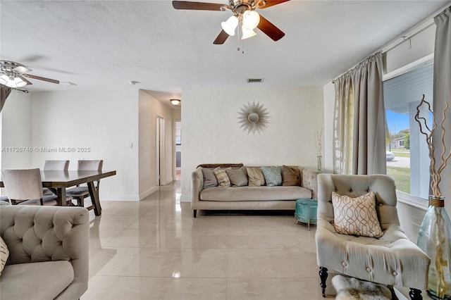 view of tiled living room