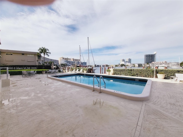 view of pool featuring a patio