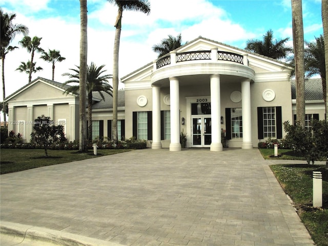 view of front of property featuring french doors