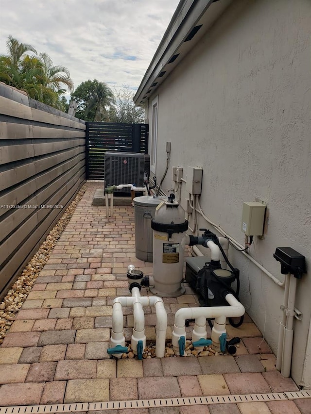 view of patio featuring central AC