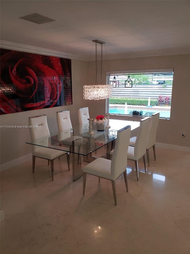 view of dining area