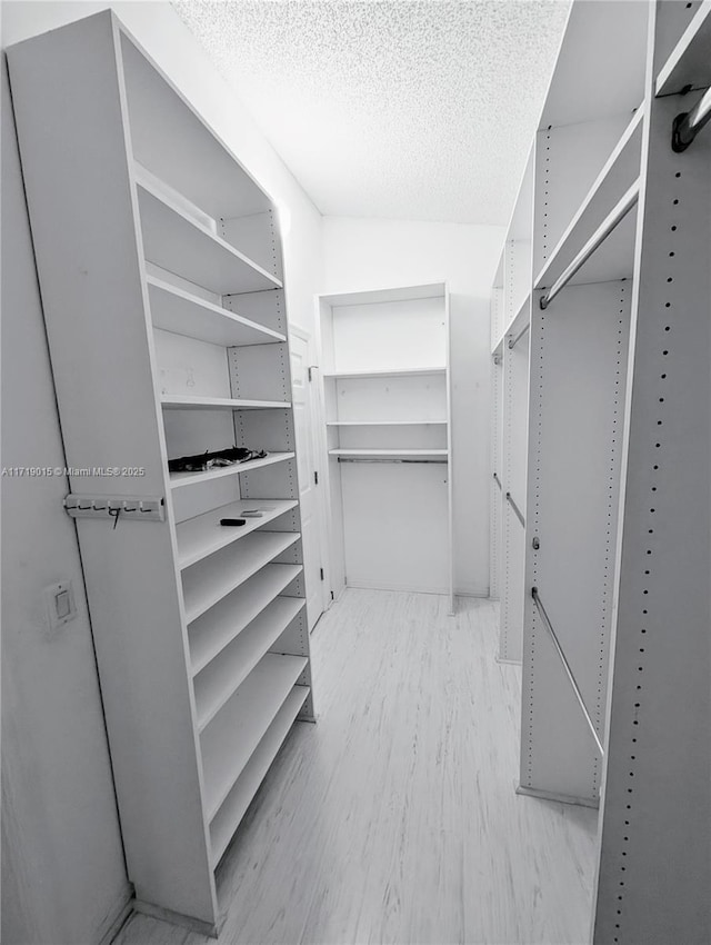 walk in closet featuring light hardwood / wood-style floors