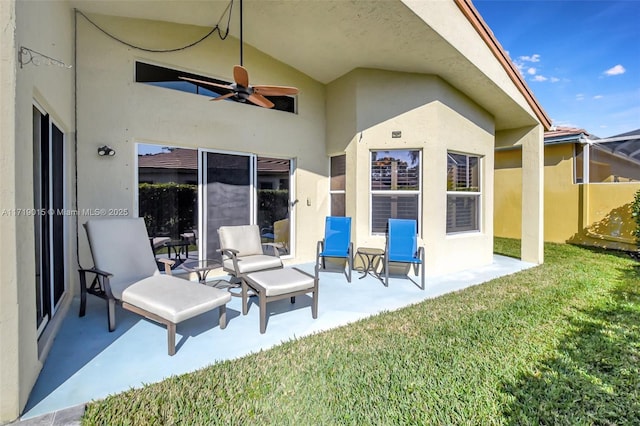 view of patio / terrace with ceiling fan