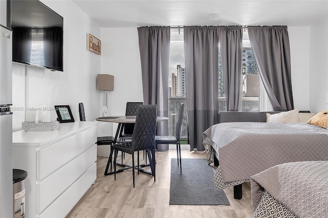 bedroom featuring light hardwood / wood-style floors