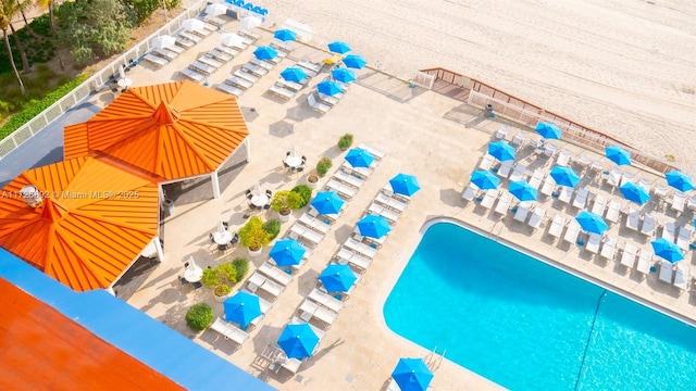 view of pool featuring a patio area