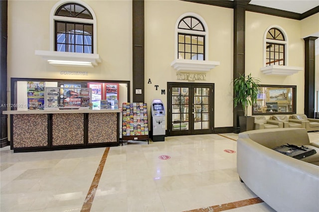 reception featuring french doors