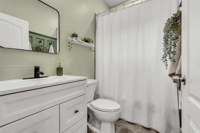 bathroom with toilet and vanity