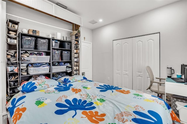 bedroom with a closet