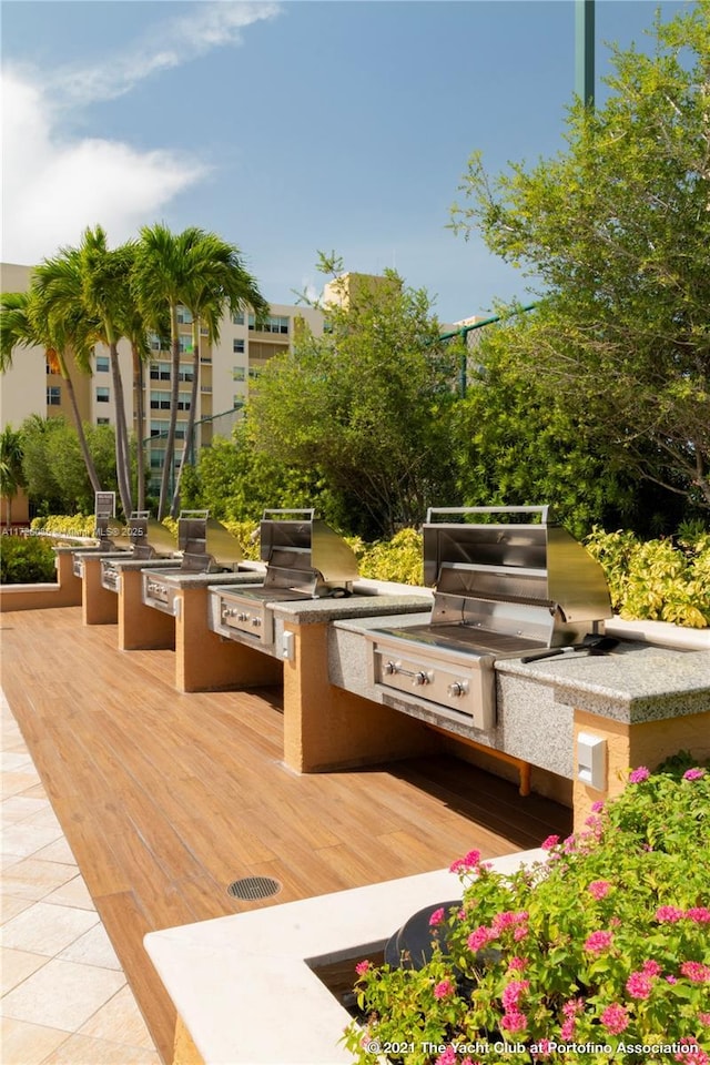 view of patio / terrace with exterior kitchen