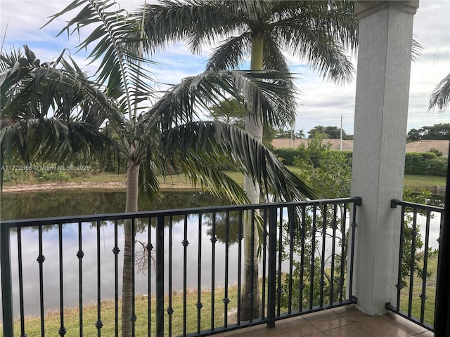 balcony with a water view