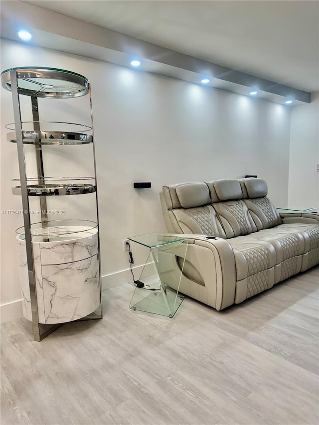 unfurnished living room featuring light hardwood / wood-style flooring