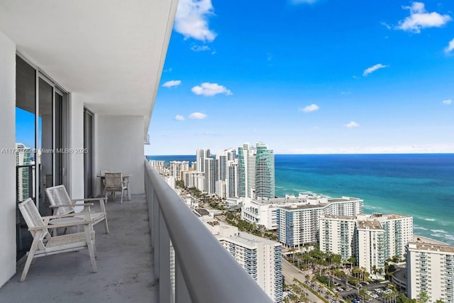 balcony with a water view