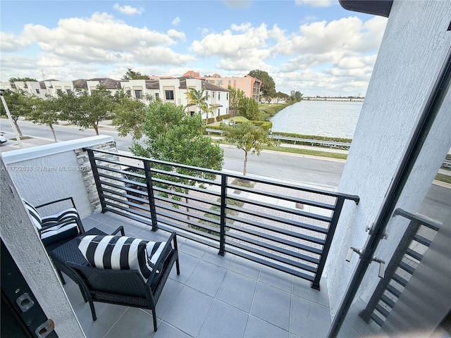 balcony with a water view