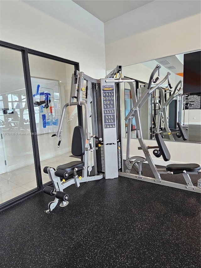 view of workout area