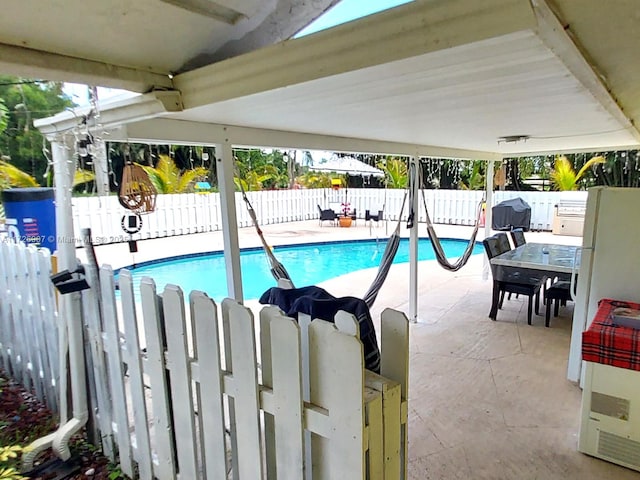 view of pool featuring a patio area