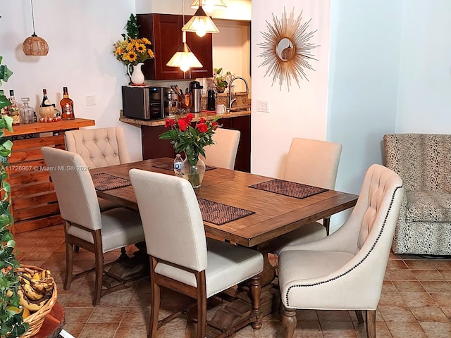 dining area with sink