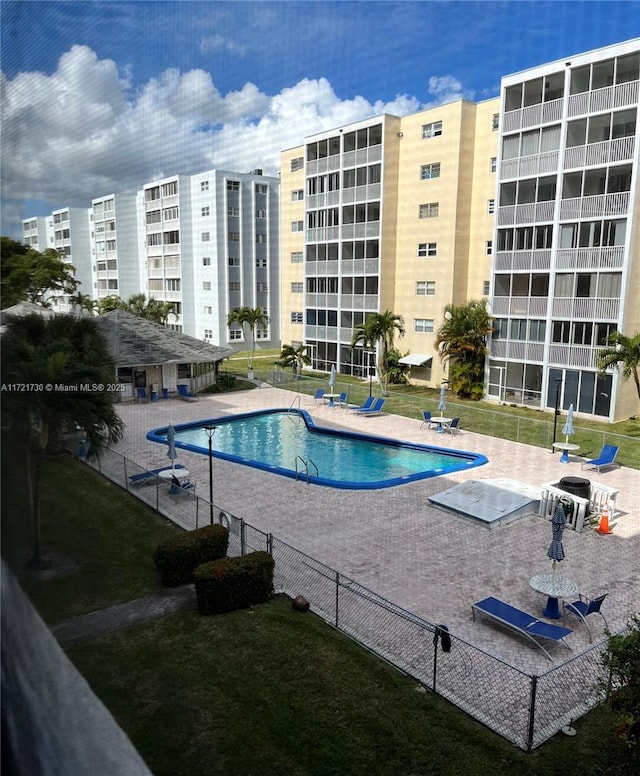 view of pool with a patio