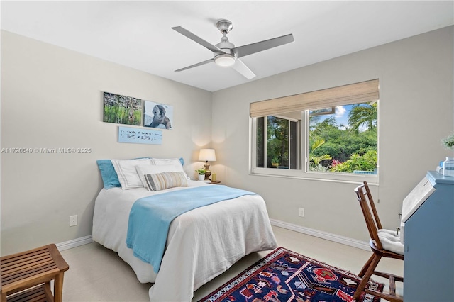 425 NE 29th St, Wilton Manors, FL 33334 - bedroom featuring baseboards and ceiling fan