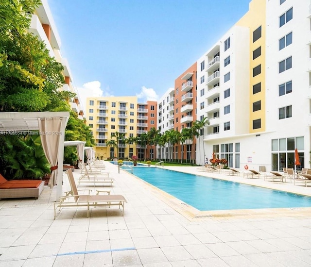 view of pool with a patio area