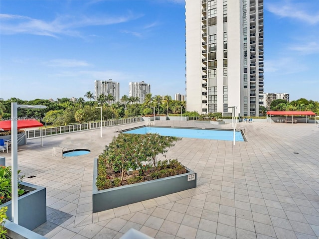 view of pool with a patio