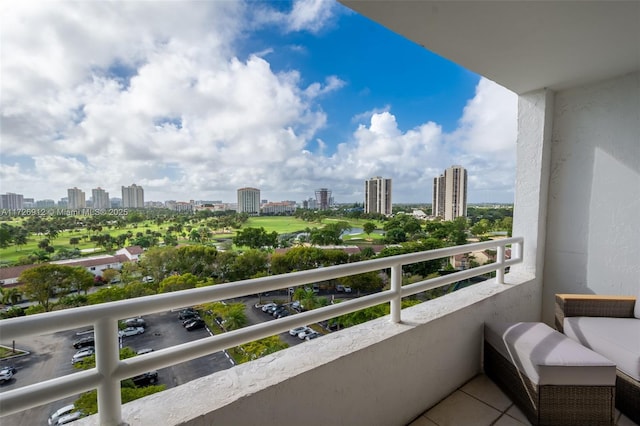 balcony with a city view