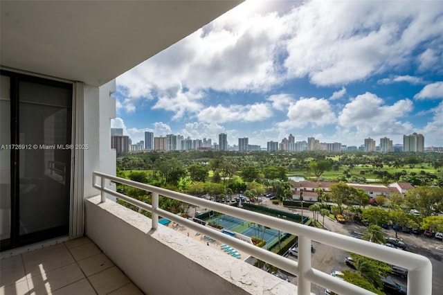 balcony featuring a view of city