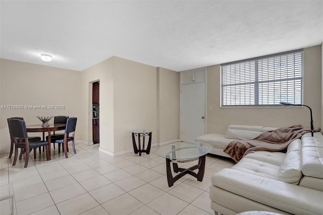 view of tiled living room