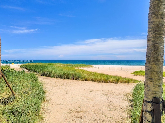 water view featuring a beach view