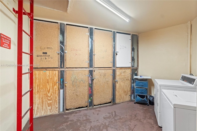 interior space featuring separate washer and dryer