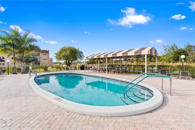 view of pool featuring a patio area