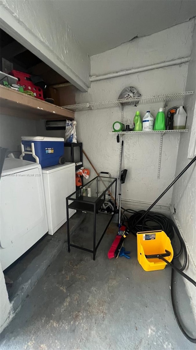 interior space featuring separate washer and dryer