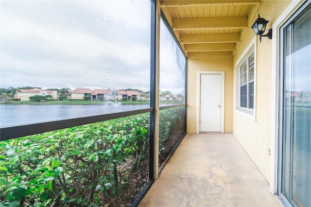 balcony with a water view